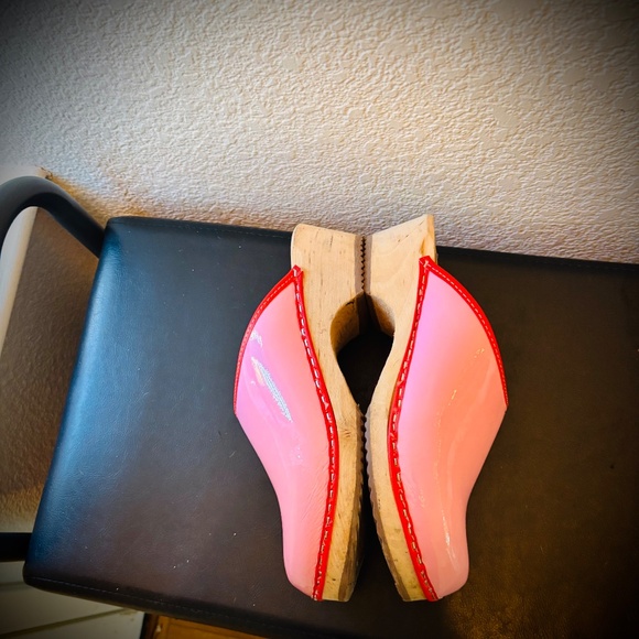 PINK Patent Leather 38 7.5 Clogs Genuine LOTTAS Lotta from Stockholm Sweden - Picture 7 of 11